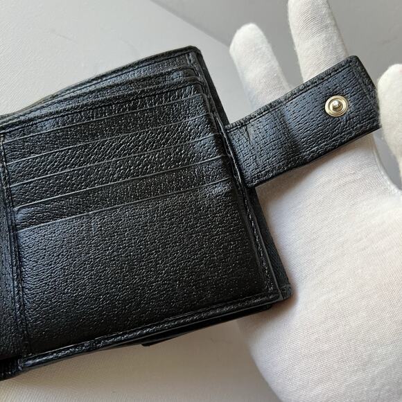 GUCCI Princy GG Logo Canvas Bifold Wallet Black Authentic - Picture 12 of 16